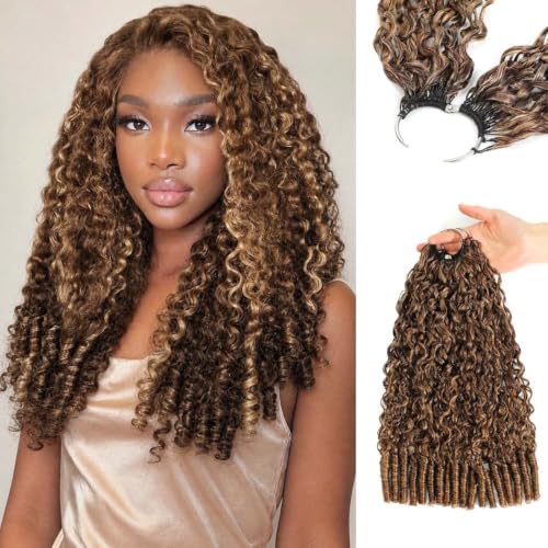 Burmese Curly Crochet Human Hair 16" - 60g Feather Extensions #4P27