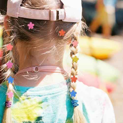 Mini Flower Hair Clip Flower Clips,Colorful Mini Hair Claw,for Women, Girls,Baby, Toddler Bangs Strong Grip Small Tiny Rainbow Hair Clips (50, Matte Colors)