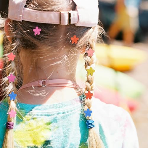 Mini Flower Hair Clips Set - Colorful Rainbow Claw Clips for Women & Girls - Matte / 50