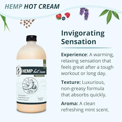 Zatural Hemp Hot Cream with Essential Oil Blend, Aloe, Hemp, and More (32oz)