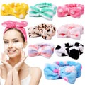 UMIKU 8 Pcs Bow Spa Headbands for Women - Soft Coral Fleece