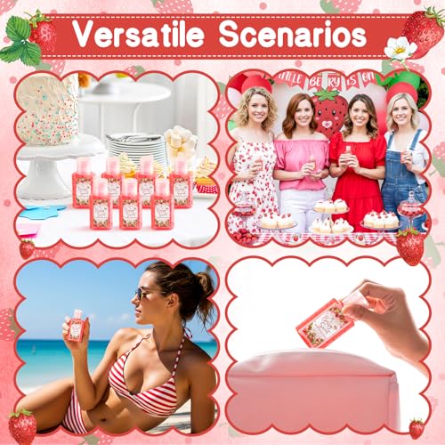 Demissle 30 Pcs Strawberry Baby Shower Favors A Berry Sweet Baby Is on The Way Mini Aloe Vera Gel Bulk Travel Size Party Prizes for Guests Gender Reveal Party Supplies