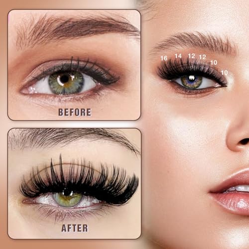 Lash Clusters Kit - 224pcs DIY Eyelash Extensions with Bond & Seal