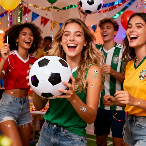 10 Sheets Soccer Temporary Tattoos for Game Day & Parties