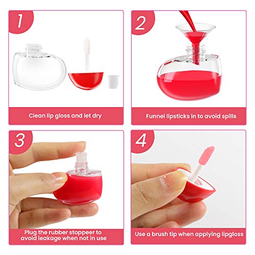 Heart Shaped Lip Gloss Tubes, 20 Pack 5ml Clear Empty Containers