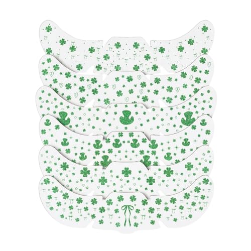 St. Patrick's Day Glitter Face Tattoos - 6 Sheet Shamrock Stickers