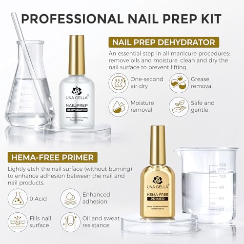 UNA GELLA Nail Dehydrator & Primer Set – Gel & Acrylic Prep