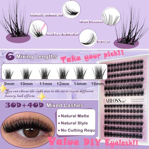 Lash Clusters Kit 144Pcs DIY Eyelash Extensions 80D