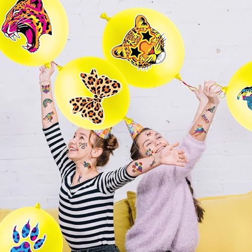 Cheetah Party Favors Pack - 24 Punch Balloons & 48 Tattoos