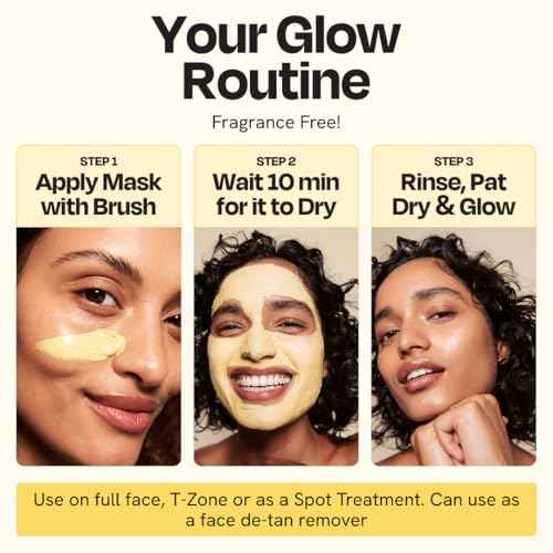 Gleamin Vitamin C Clay Mask for Dark Spots, Turmeric Clay Face Mask Skin Care, Deeply Cleanses & Refines Pores, Brightens Uneven Tone and Helps Improve Post-Blemish Scarring & Texture - 5 Oz