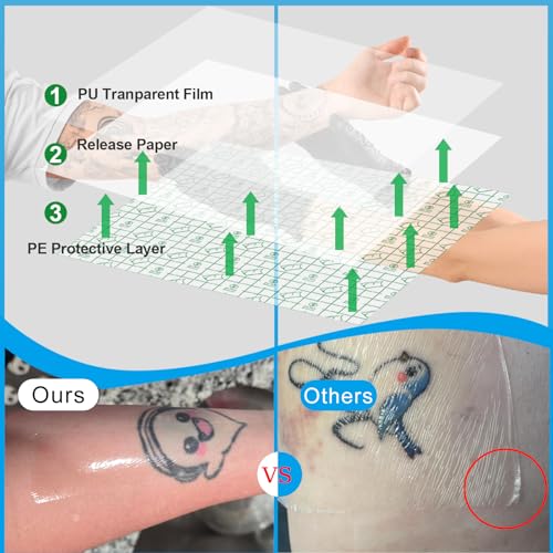 Emalla 3 Rolls Tattoo Aftercare Bandage - Waterproof Second Skin