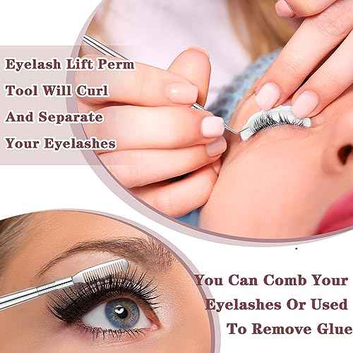 232 Pcs Lash Lift kit, 50 Lash Lift Rods Silicone Eyelash Pads 2 Eyelash Separator Tool with Separation Comb 100 Micro Swabs 50 Crystal Mascara Brushes 30 Pairs Eye Pads (Multicolored)