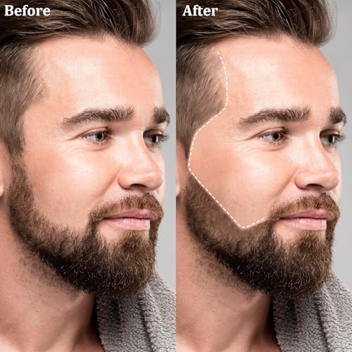 DUAIU 12-Piece Men's Beard Grooming Kit with Pencils, Shaping Tools & Brushes