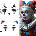 Halloween Clown Face Gems Stickers - 2 Sheets 3D Rhinestone