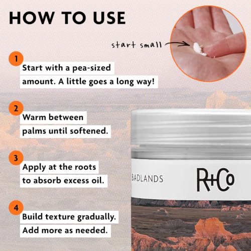 R+Co Badlands Dry Shampoo Paste 2.2 oz | Oil-Absorbing Styling Paste