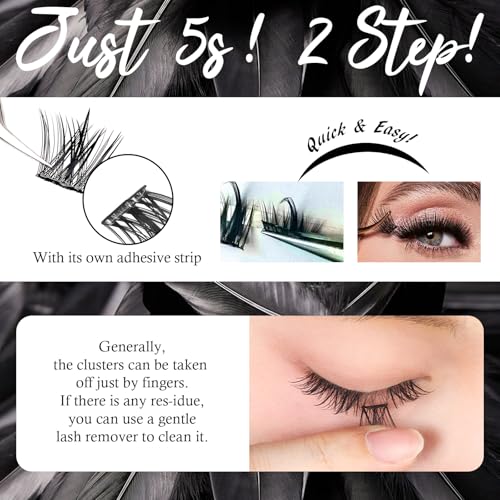 Self-Adhesive Cluster Lashes - Glueless Individual Eyelash Extensions