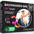FRAMAR Backwards Bib Disposable Hair Cutting Capes, 50 Pack