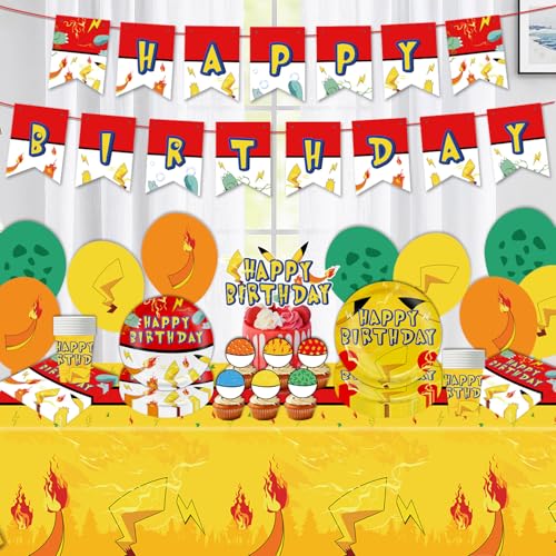 Yellow Lightning Birthday Party Decorations Set for 20 Guests