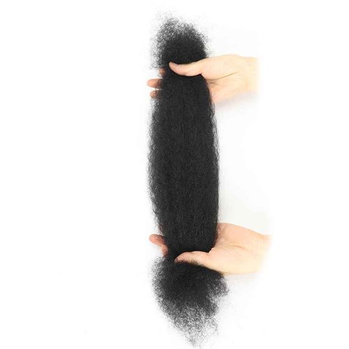 Afro Kinkys Bulk Human Hair,50g,braiding Human hair for Twist, Repaid Locs, Dreadlocks,Afro Kinky Bulk Human hair Extension for black women(20",1pack,black)