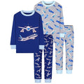 DAUGHTER QUEEN Boys Pajamas 4 Pieces Long Set 100% Cotton Sleepwear Size 18 Months-12 Years