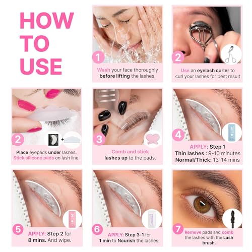 Korean Lash Lift Kit - 5 Sets for At-Home Eyelash Perming