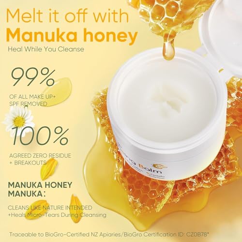 Grocerism Cleansing Balm Makeup Remover – Manuka Honey & Tallow, 3.53oz