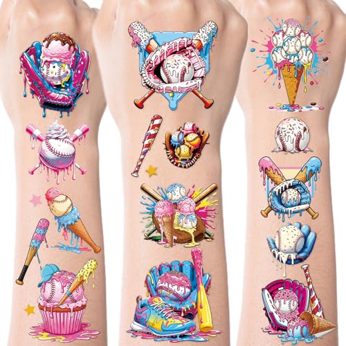 Baseball Ice Cream Drip Temporary Tattoos, 200+ Designs
