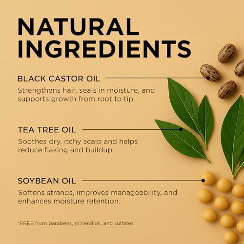African Pride Black Castor Miracle Hair & Scalp Sealing Oil ? Hair Oil with Black Castor, Tea Tree & Soybean Oil for Moisture Lock, Scalp Relief & Growth Support | 6oz (Pack of 3)
