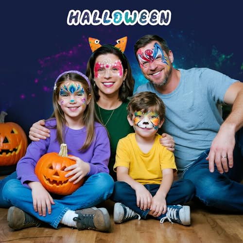 42 Color Face Painting Kit with Brushes & Stencils