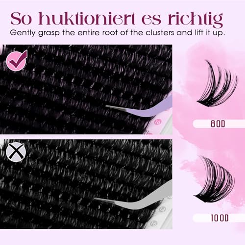 Lash Clusters DIY 10-18mm D Curl Fluffy Eyelashes 80P+100P