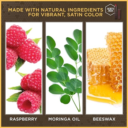 Burts Bees 100% Natural Moisturizing Lipstick, Brimming Berry, 1 Tube