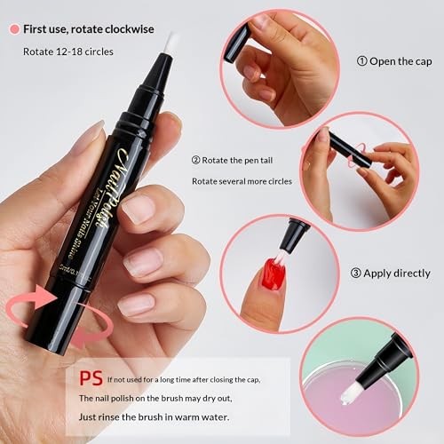 Quick Dry Water-Based Nail Polish Pen Set - 4 Color DIY Nail Art Kit