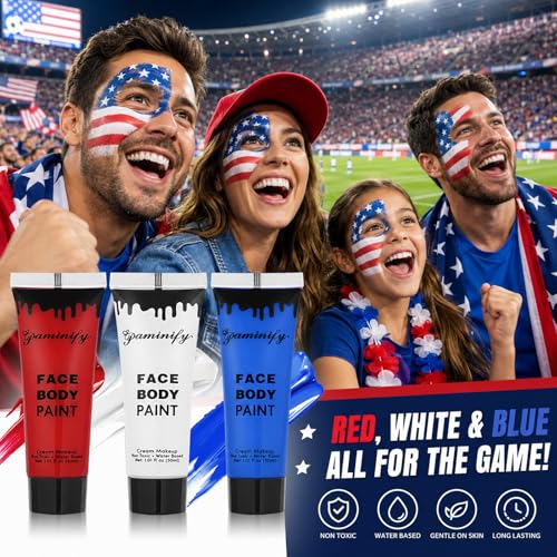 Red White Blue Face Paint Kit with Sponges - 1.01oz
