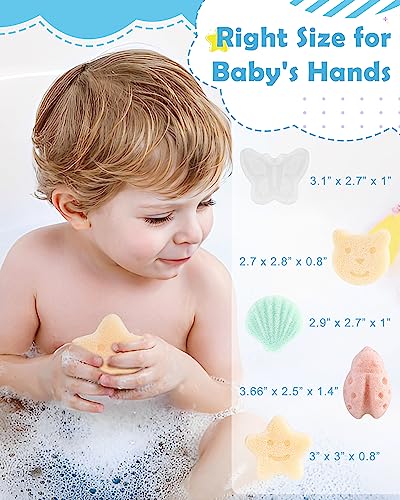 MoHern Konjac Baby Sponge Set, 5Pc Natural Plant-Based