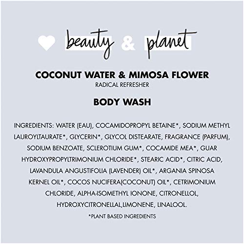 Love Beauty and Planet Radical Refresher Body Wash for Energizing Freshness Coconut Water & Mimosa Flower Hydrating Bodywash, 16 Ounce (Pack of 2)