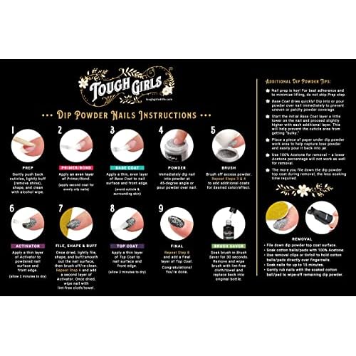 | 6-Pack Dip Powder Kit | Includes Dip Powders, Primer/Bond, Base Coat, Top Coat, Activator, Brush Saver, Extra Bottle Brushes, Nail Brush, Cuticle Stick, Nail File, & Nail Wipes (6-Pack Kit | Color Combo 1)