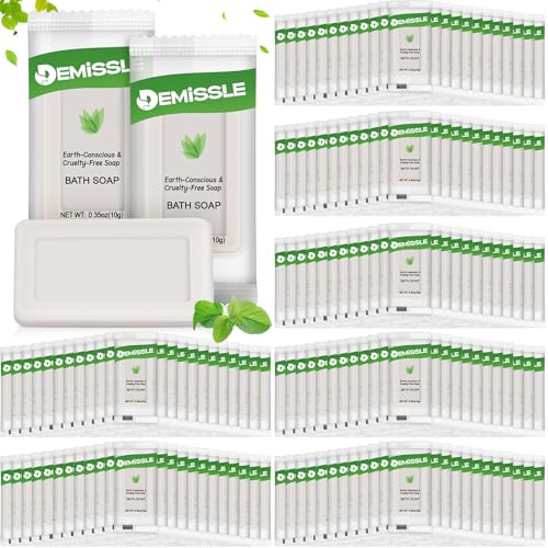 Demissle 600 Pcs 0.35 Ounce Travel Size Soap Bars Face and Body Bar Soap Small Travel Individually Wrapped Hotel for Vacation, Hospitality Hotels, Rentals, Camping, Guest Room