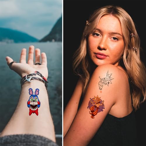 Horror Game Temporary Tattoos - 8 Sheets Waterproof