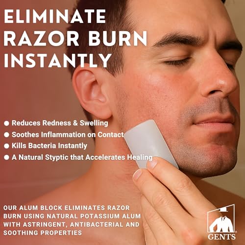G.B.S Alum Block for Shaving - 1 Ounce Pack of 3 with Travel Case - Razor Burn Relief & Bleeding Stopper