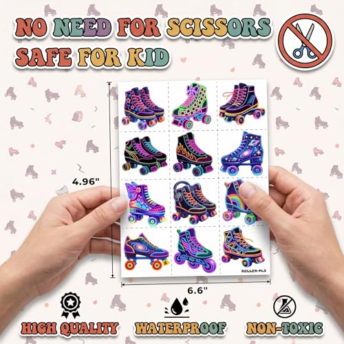 96 PCS Roller Skate Temporary Tattoos for Kids