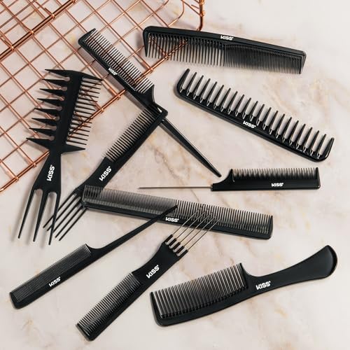 Professional 10-Piece Hair Comb Set - Detangle & Style - One Size