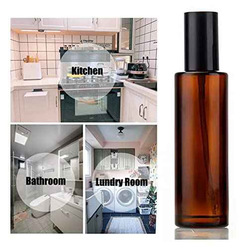 2PCS 120ml/4oz Empty Refillable Amber Glass Lotion Pump Press Bottles Soap Dispensers Containers Jars with Black Cap for Foundation Cream Makeup Removel Oil Shampoo