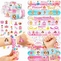 72PCS Little Princess Party Set - 48PCS Temporary Tattoos & 24PCS Slap Bracelets - Cute Birthday Supplies, Baby Shower Gifts, Classroom Rewards & Princess-Themed Decor for Girls