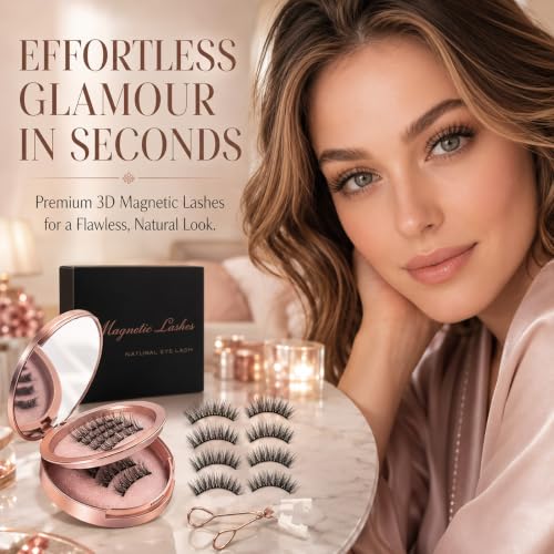 Magnetic Eyelashes with Applicator - 4 Pairs Reusable 3D Lashes