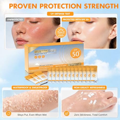 50PCS Mini Sunscreen SPF 50+ Travel Size Bulk Pack