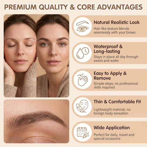 Waterproof Hair-Like Eyebrow Tattoo Stickers - 6 Sheets