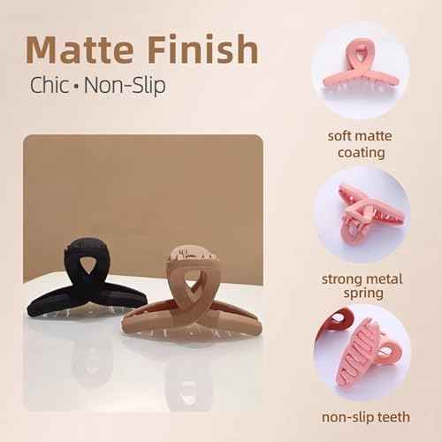 10 Pack Small Hair Clips for Thin/Medium Fine Hair/Bangs, 1.5 Inch Matte Small Claw Clips, Non-Slip Mini Jaw Clips with Gift Box