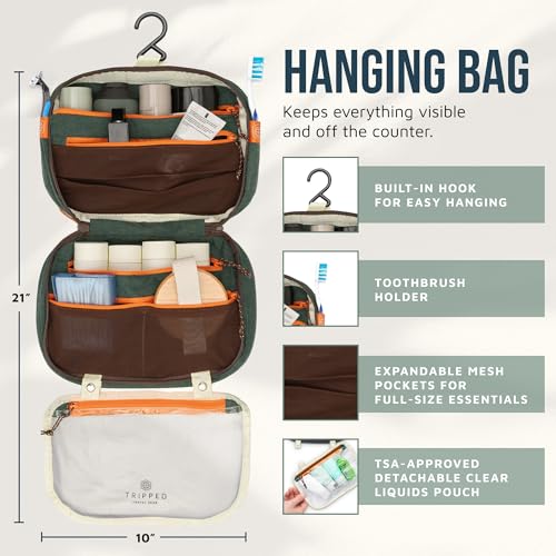 TRIPPED 3-Piece Travel Toiletry Bag Set with TSA Bag