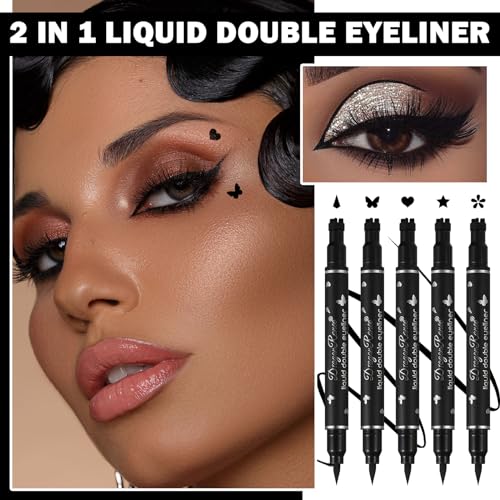 5-Piece Dual-Sided Liquid Eyeliner Stamp Pen Set