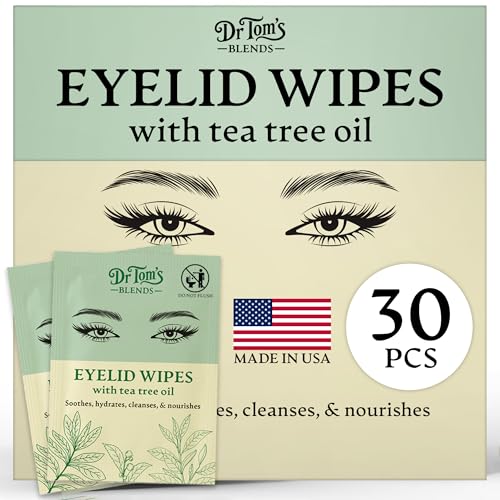 Tea Tree Oil Eyelid Wipes - 30 Pack Lash Cleanser